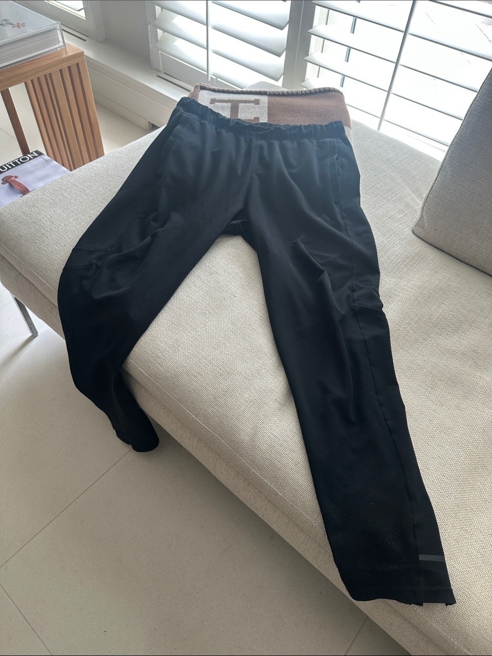 adidas Black Athletic Track Pants with Reflective Detail